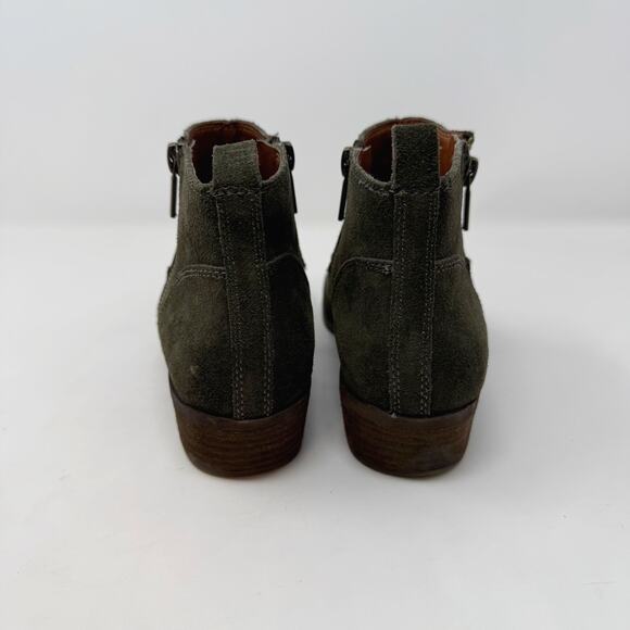 Lucky Brand Womens 7 Green Suede Leather LK Benniee Ankle Booties Block Heel - Picture 8 of 12